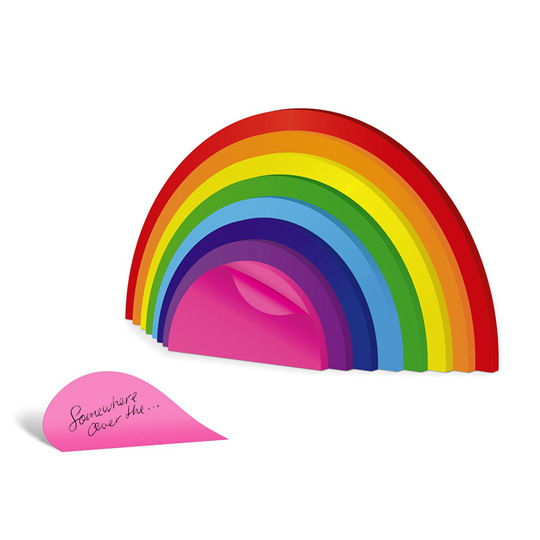 Стикеры Rainbow Стикеры RainbowКанцелярские мелочи<br>В чём плюсы:<br> В наборе 100 листов.<br> Стикеры расположены в многослойной форме, напоминающей радугу.<br> Семь ярких цветов и еще розовый цвет вдобавок! <br> Теперь даже самое скучное напоминание будет вызывать у вас улыбку.<br><br>Размер (ВхШхГ): 6 х 12 х 1,5 см.<br>Материал: бумага.<br><br>Вес г: 67