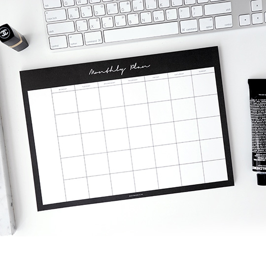 Планинг настольный Monthly Notepad Планинг настольный Monthly NotepadНедатированные<br>В чём плюсы: Всего 48 листов. Каждый лист - крупный план на месяц. Планинг не привязан к датам, его можно начинать вести в любое время и с перерывами. Использованные листы можно с легкостью оторвать. Очень удобно для планирования дел прямо за рабочим столом.Размер (ВхШхГ): 21 х 29,7 см.Материал: бумага.<br><br>Вес г: 351