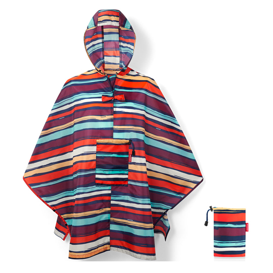 Дождевик Mini Maxi / Stripes Дождевик Mini Maxi / StripesДождевики<br>Выходя из дома, нужно быть готовым ко всему!<br>Компактный и невероятно легкий плащ от дождя не займет много места в сумке или рюкзаке, но спасет тебя в случае непогоды.<br>Дождевик сворачивается внутрь собственного внешнего кармана, застегивается на кнопки подмышками.<br><br><br>В чём плюсы:<br> Сделан из плотной водоотталкивающей ткани.<br> Широкий воротник облегчает надевание дождевика.<br> Застегивается на кнопки подмышками.<br> Яркий принт в полоску не даст загрустить даже в непогоду!<br> Размер - one size.<br><br>Разм...<br><br>Дизайн: Stripes<br>Вес г: 182