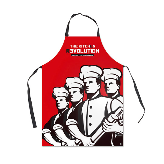 Фартук Revolution Фартук RevolutionФартуки, полотенца, прихватки<br>Хочешь совершить настоящую революцию на кухне или просто удивить друзей оригинальным подарком? Когда мужчина берется за кухонную работу, стоит ждать чего-то действительно революционного. Для таких деяний нужна соответствующая униформа.<br><br>В чём плюсы:<br> Забавный фартук красно-белых революционных тонах, с изображением мужчин со скалками в руках.<br> Совершенно точно понравится любому мужчине. <br> Готовить обед для любимой в таком фартуке настоящее удовольствие.<br> Изготовлен их ПВХ и не боится влаги и ме...<br><br>Вес г: 148