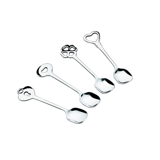 Ложки чайные Love Key, набор 4 шт. Ложки чайные Love Key, набор 4 шт.Аксессуары для сервировки<br>Набор этих ложечек, напоминающих по дизайну знаменитые ключи-подвески, прекрасно дополнит вечеринку в стиле Тиффани!<br>Он станет прекрасным подарком для любого случая и, быть может, вдохновит обладателя на организацию тематического чаепития.<br><br><br>В чём плюсы:<br> Набор включает 4 чайные ложки из нержавеющей стали.<br> Благодаря своему дизайну и широкому символу на конце, ложечку удобно держать в руке.<br> Запакованы в милую подарочную коробочку.<br> Добавит любому чаепитию нотку романтики :)<br><br>Размер (ВхШхГ)...<br><br>Вес г: 96
