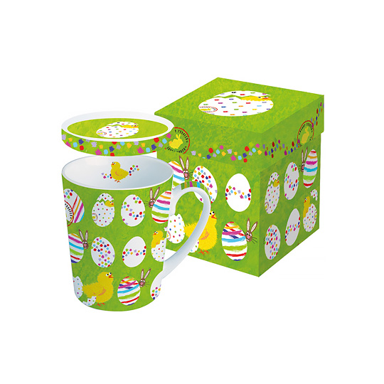 Кружка с крышкой в подарочной коробке Easter Chick Кружка с крышкой в подарочной коробке Easter ChickЧашки, кружки<br>Если ты влюблен, мир становится прекраснее, каждое мгновение наполняется романтикой и даже утренний кофе хочется пить из яркой и милой кружечки! Начинайте свой день с приятных моментов.<br><br>В чём плюсы:<br> Объем кружки 250 мл.<br> Вместе с кружечкой в наборе идет крышка для заваривания с тем же принтом.<br> Высококачественный фарфор подходит для микроволновой печи.<br> Можно мыть в посудомоечной машине. <br> Кружка запакована в нарядную подарочную коробочку с тем же рисунком, что и на самой кружке.<br>Размер (Вх...<br><br>Вес г: 416
