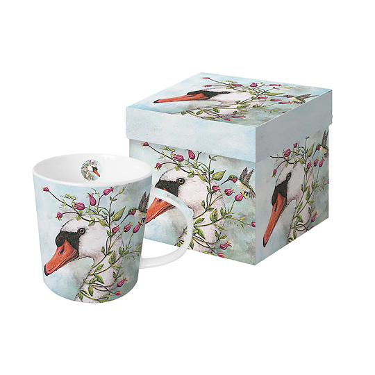 Кружка в подарочной коробке Flower Swan Кружка в подарочной коробке Flower SwanЧашки, кружки<br>Если ты влюблен, мир становится прекраснее, каждое мгновение наполняется романтикой и даже утренний кофе хочется пить из яркой и милой кружечки! Начинайте свой день с приятных моментов.<br><br>В чём плюсы:<br> Объем кружки 250 мл.<br> Вместе с кружечкой в наборе идет крышка для заваривания с тем же принтом.<br> Высококачественный фарфор подходит для микроволновой печи.<br> Можно мыть в посудомоечной машине. <br> Кружка запакована в нарядную подарочную коробочку с тем же рисунком, что и на самой кружке.<br>Размер (Вх...<br><br>Вес г: 443