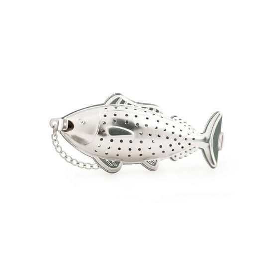 Емкость заварочная Fish Емкость заварочная FishДля чая и кофе<br>В чём плюсы:<br> В наборе заварочная ёмкость и подставка. <br> Заваривай любимый чай прямо в чашке! Подходит для самых разных сортов, с большими листочками, добавками, ягодками и т.п. <br> Легко разъединяется и моется.<br> Выполнена из нержавеющей стали.<br> Длинная цепочка позволяет закрепить ёмкость на край чашки, а затем легко вытянуть её и не обжечься. <br>Размер (ВхШхГ):7,8 х 3,5 см.<br>Материал: нержавеющая сталь.<br><br>Вес г: 37