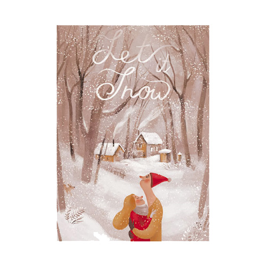 Открытка Let it snow Открытка Let it snowОткрытки и наборы для писем<br>Для хорошего настроения повод не обязателен. А делиться им легко и просто. Подари любимому человеку немного радости, просто так, прямо сейчас! А эта открытка тебе поможет.<br><br>В чём плюсы: <br> Открытка - почтовая карточка с уютным принтом. <br> Печатается на плотном картоне, который приятно держать в руках. <br> Открытка упакована в прозрачный пакетик.<br> Можно дарить по поводу и без, потому что открытка не привязана к конкретному событию.<br><br>Размер (ВхШхГ): 10,5 x 14,8 см.<br>Материал: плотный картон.<br><br>Вес г: 5