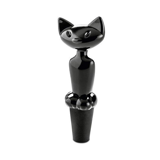 Пробка для бутылки 'Meow' / Черный