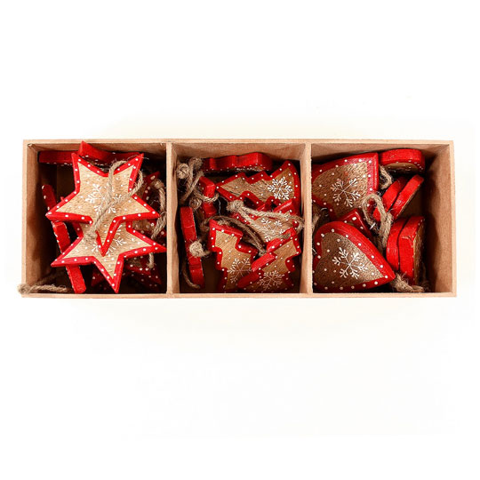 Игрушки елочные в подарочной коробке 'Red Wood', набор 30 шт. - фото 1