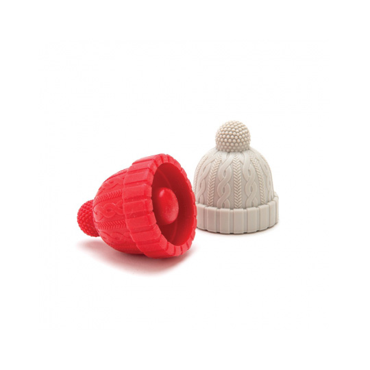 Пробки для бутылок 'Knitted', набор 2 шт. / Серо-красный
