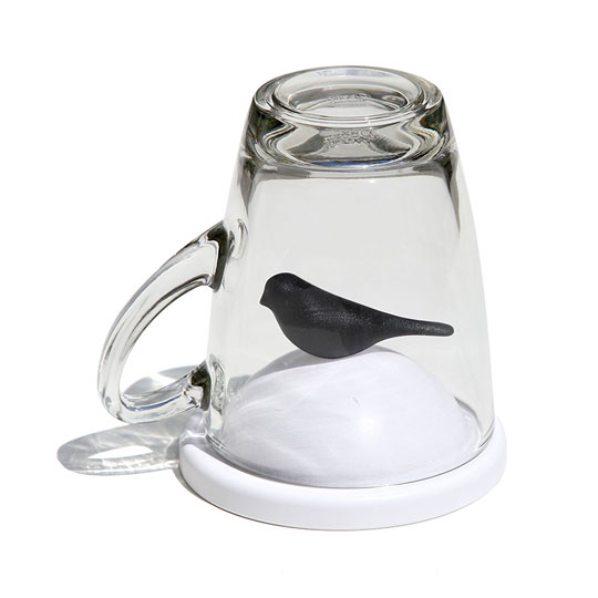 Чашка с крышкой 'Sparrow' / Белый с чёрным