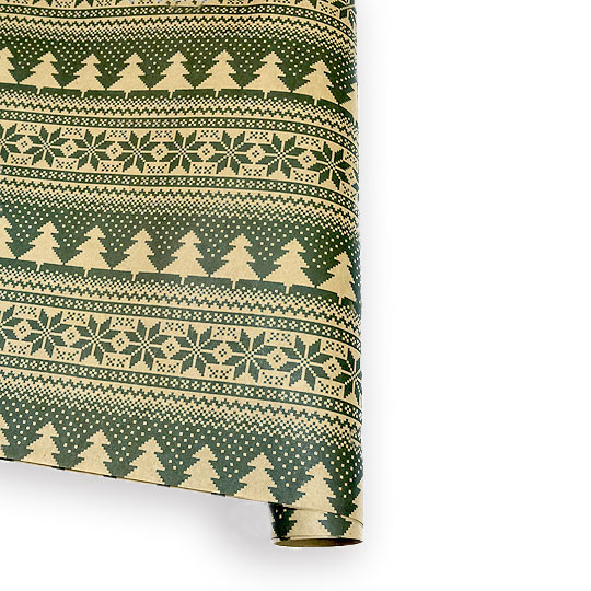 Бумага упаковочная крафтовая 'Christmas trees', набор 3 листа