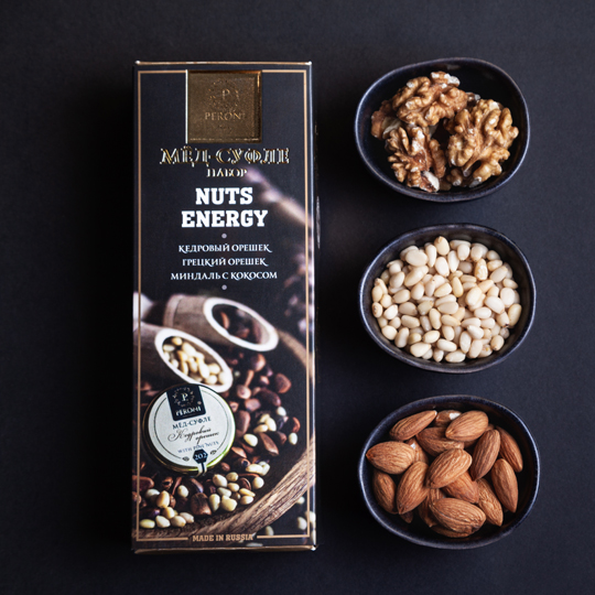 Мёд в подарочной упаковке 'Nuts Energy', набор 3 шт.