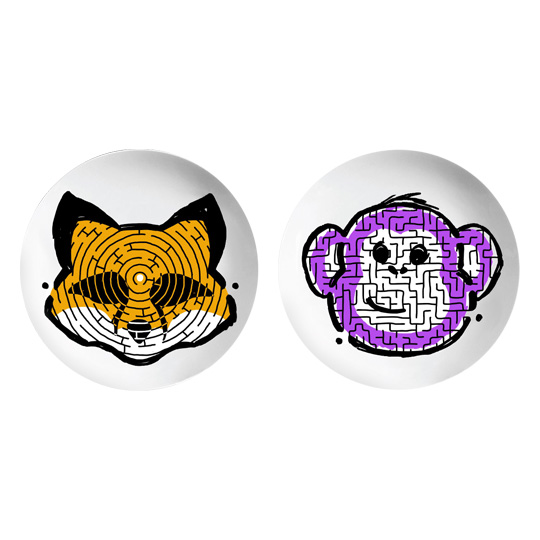 Тарелки 'Animals' / Fox and Monkey, набор 2 шт