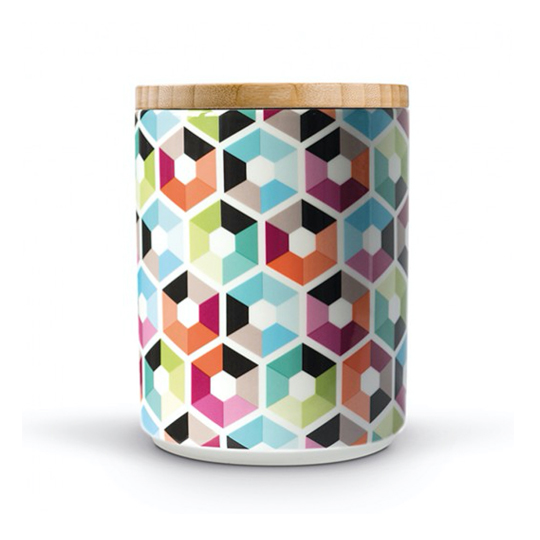 Банка фарфоровая с крышкой 'Hexagon'