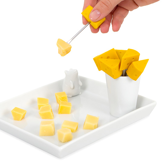 Блюдо и шпажки для сыра 'I Love Cheese', набор 6 шт