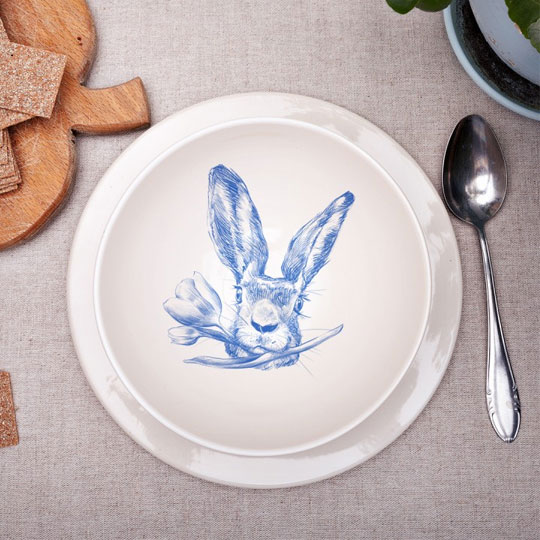 Миска 'Rabbits' / Кролик Гжель