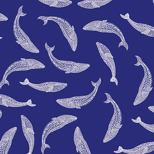 Бумага упаковочная 'Whales'