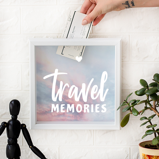 Рамка-копилка светлая 'Travel memories' / Небо