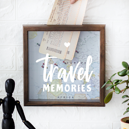 Рамка-копилка темная 'Travel memories' (разные дизайны) / Карта Европы