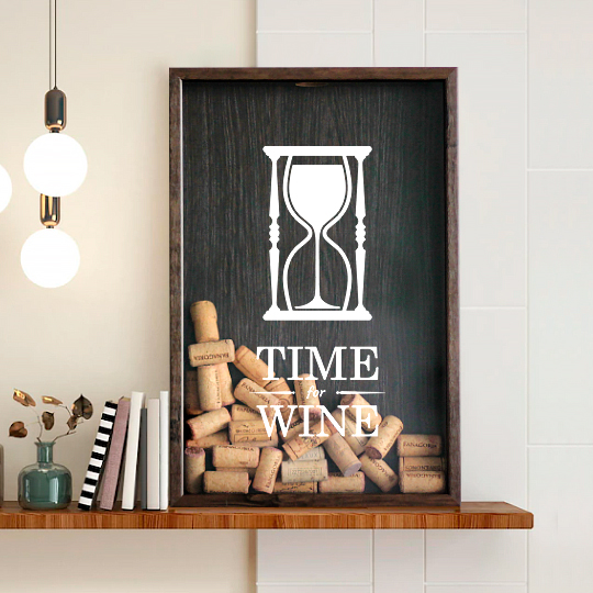 

Рамка-копилка для винных пробок 'Time for wine' (разные цвета) / Темный