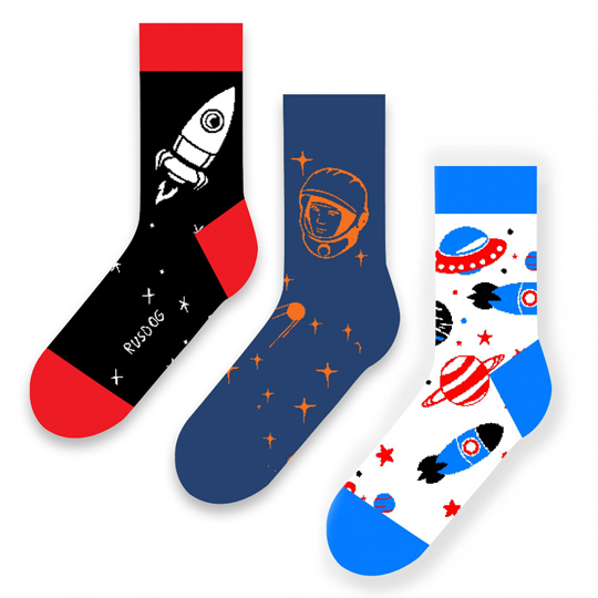 Носки Friday Socks 'Космос', набор 3 пары / 34-37