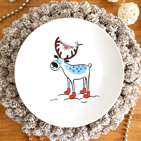 Тарелка фарфоровая 'Christmas Deer'