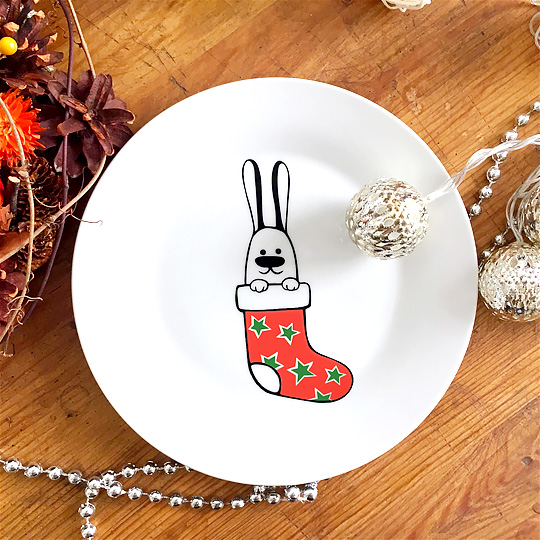 Тарелка фарфоровая 'Christmas Rabbit'