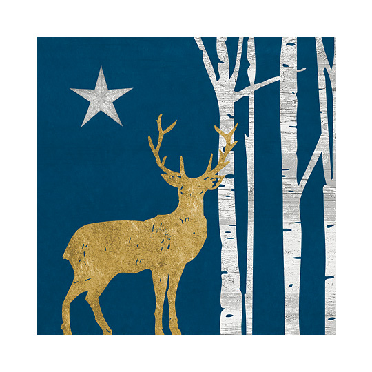 Салфетки бумажные 'Mystic Deer' / Синий, набор 20 шт