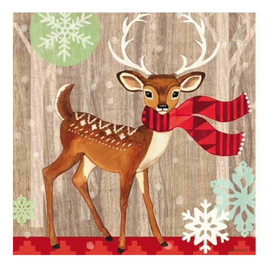 Салфетки бумажные 'With Scarf' / Deer, набор 20 шт