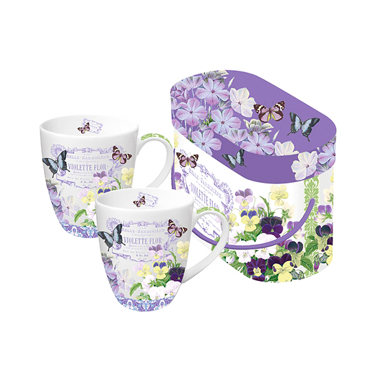 Кружка в подарочной коробке 'Vintage Violets', набор 2 шт