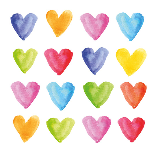 Салфетки бумажные 'Aquarell' 20 шт / Hearts
