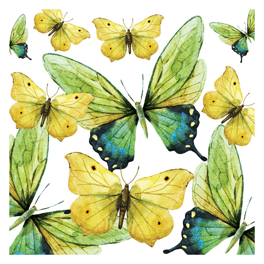 Салфетки бумажные 'Green Butterflies' 20 шт