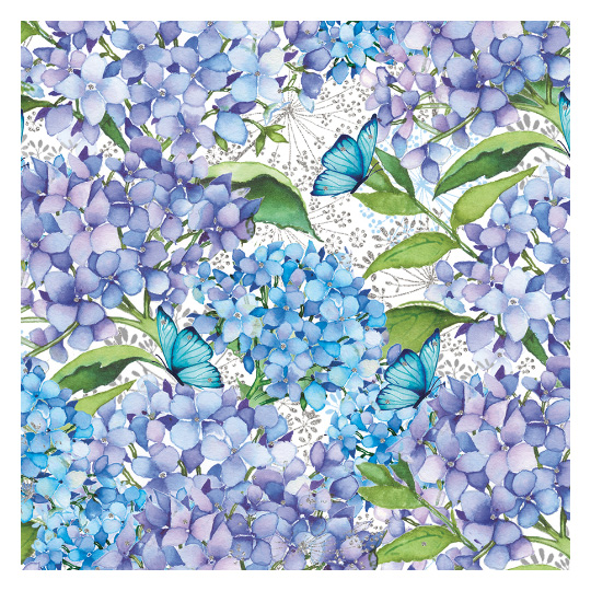 Салфетки бумажные 'Flower music' 20 шт / Blue Floral