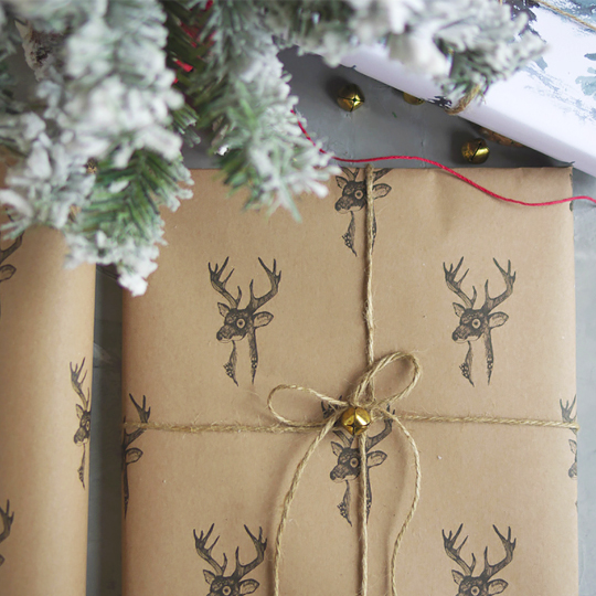 Бумага упаковочная 'Kraft Reindeers'