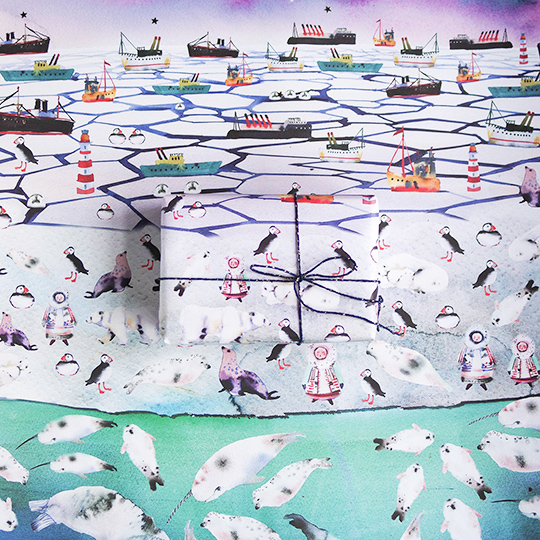 Бумага упаковочная 'North Pole'