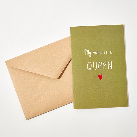 

Открытка 'My mom is a queen' / Зеленый
