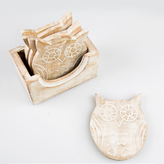 Подставки под стаканы 'Wooden Owl', набор 6 шт.