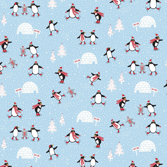 Бумага упаковочная 'Skating Penguins'