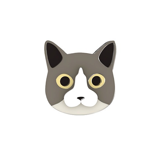 Брошь 'Gray Cat'