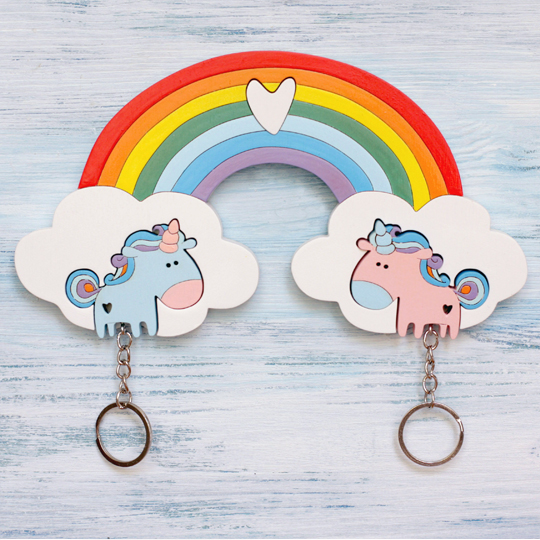 Ключница на два ключа 'Lovely Unicorns'