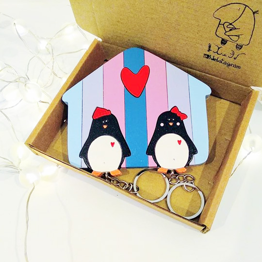 Ключница на два ключа 'Penguins'