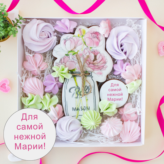 Печенье имбирное 'Spring Bouquet' с вашей надписью