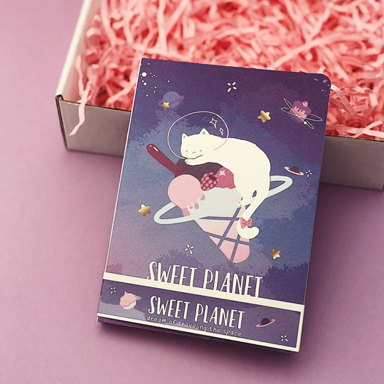 Блокнот 'Space Cat With Ice Cream'