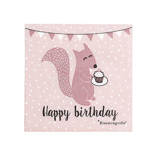 Салфетки бумажные 'Happy Birthday' / Лиса