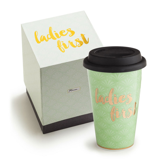 Стакан с крышкой в подарочной коробке 'Ladies first'