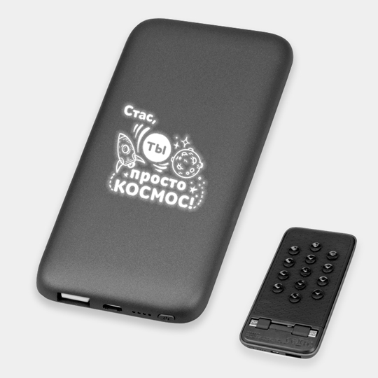 

Аккумулятор внешний 5000 mAh Bubble Bang 'Просто космос' / Тёмно-серый