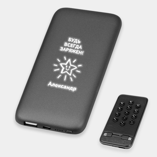 

Аккумулятор внешний 5000 mAh Bubble Bang 'Star' / Тёмно-серый