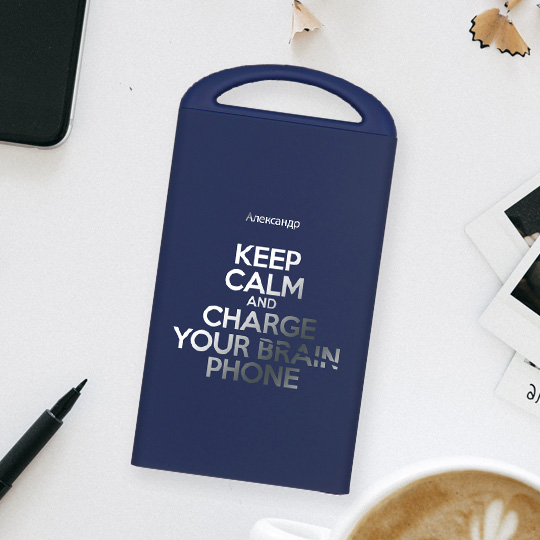 Аккумулятор внешний 4000 mAh Shine 'Keep calm' с вашей надписью