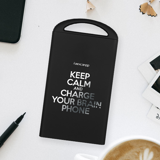 

Аккумулятор внешний 4000 mAh Shine 'Keep calm' / Чёрный