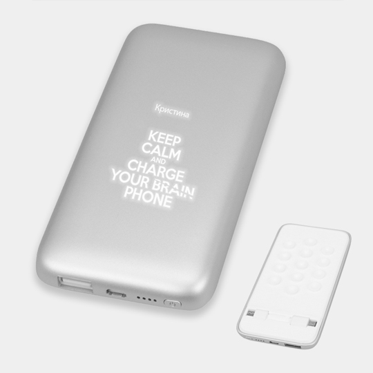 

Аккумулятор внешний 5000 mAh Bubble Bang 'Keep calm' / Серебристый