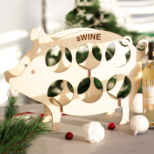 Подставка для бутылок 'Swine' / Светлый